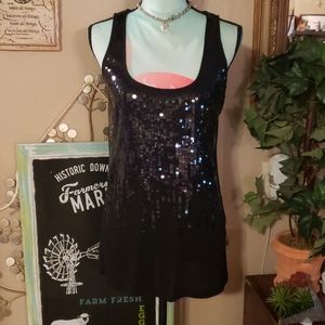 Deb Black Sparkly Tank Top Size 2X